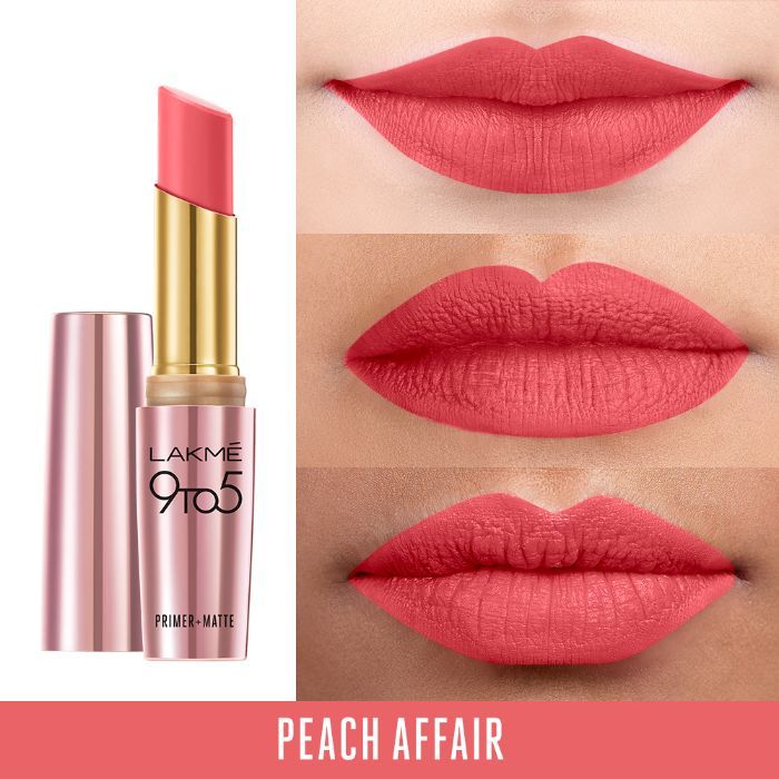 lakme peach pink matte lipstick