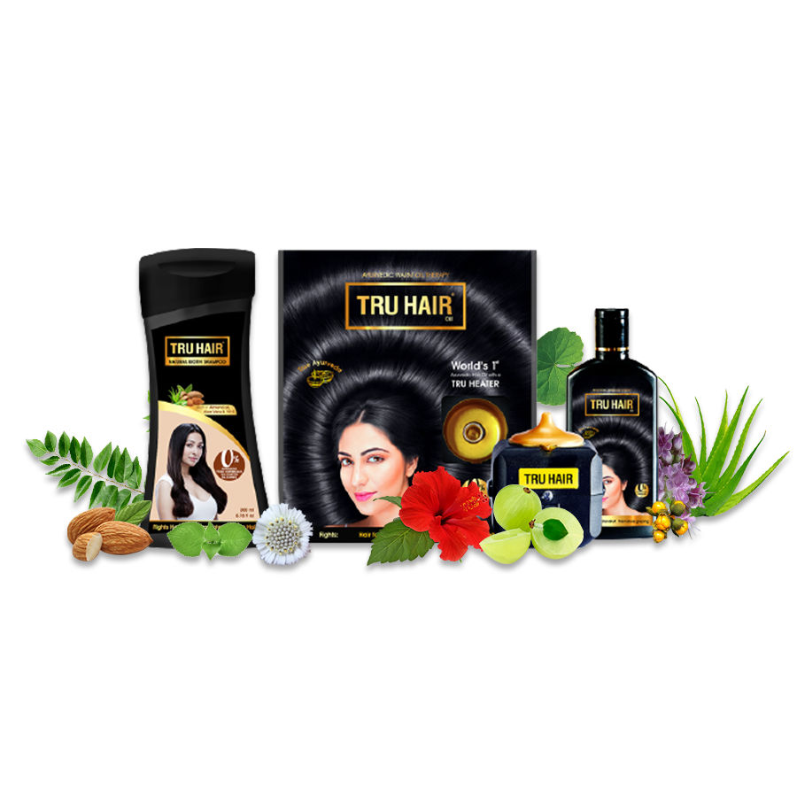 Tru Hair oil 110ml with Heater and Biotin Shampoo200ml