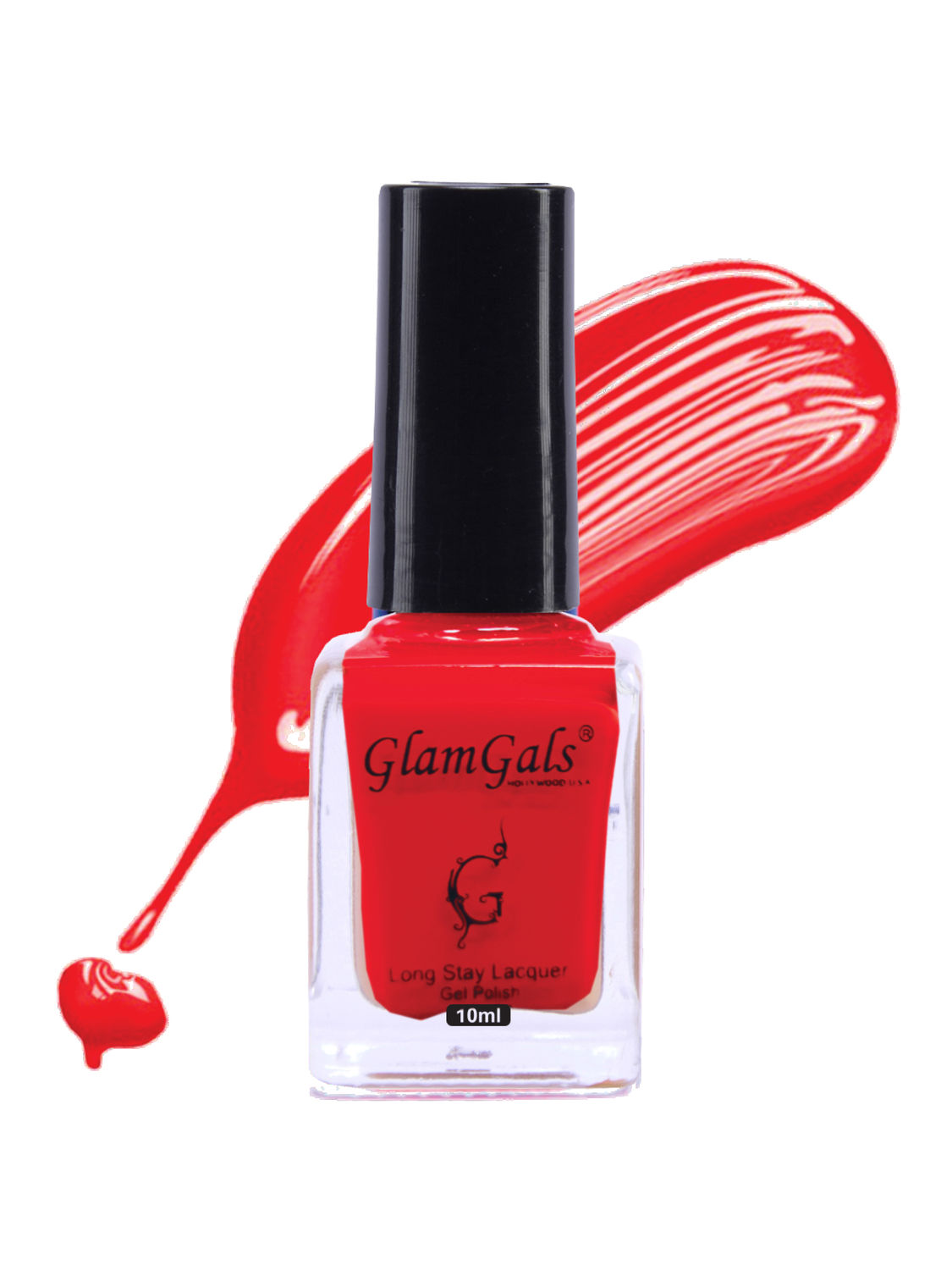 Glamgals Long Stay lacquer,Pastel Nail polish ( Lady In Red ) 10ml