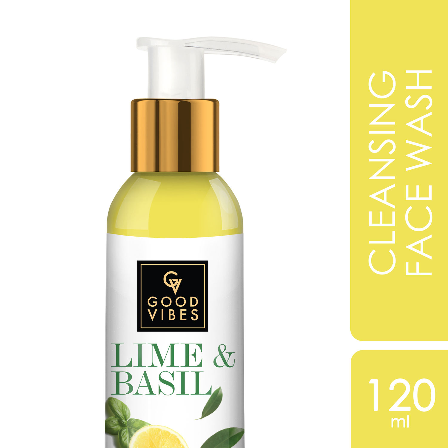 Buy Good Vibes Cleansing Face Wash Lime & Basil (120 ml) Online Purplle