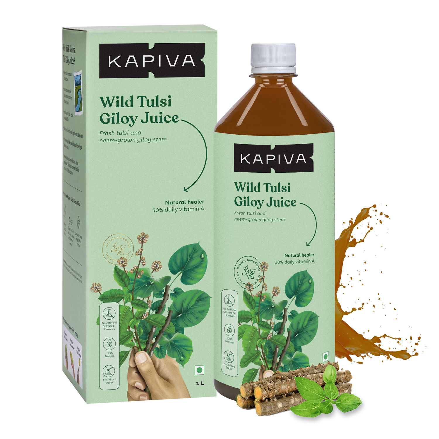 Kapiva Wild Tulsi Giloy Juice 1L Natural Juice For Building Immunity