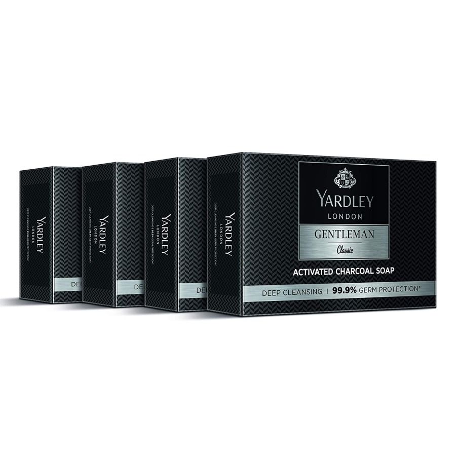 Yardley London Gentleman Classic Activated Charcoal Soap For Men, (100 g)m (Pack of 4)