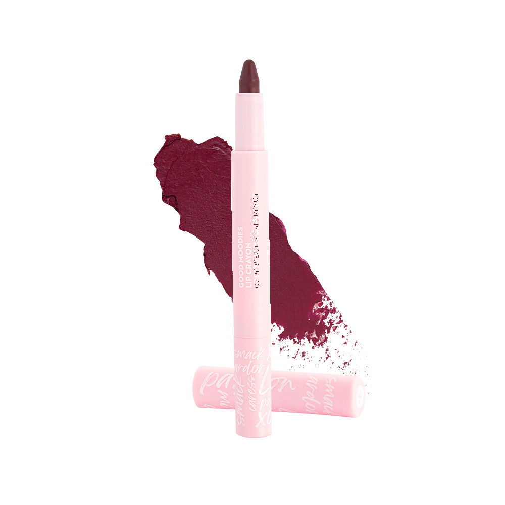 SUGAR Cosmetics - Good Moodies - Lip Crayon - 07 Perfectly Imperfect (Deep Berry Lip Shade) - 1 gm - Ultra Matte Finish, Transferproof and Smudgeproof - Lasts Up to 16 hours