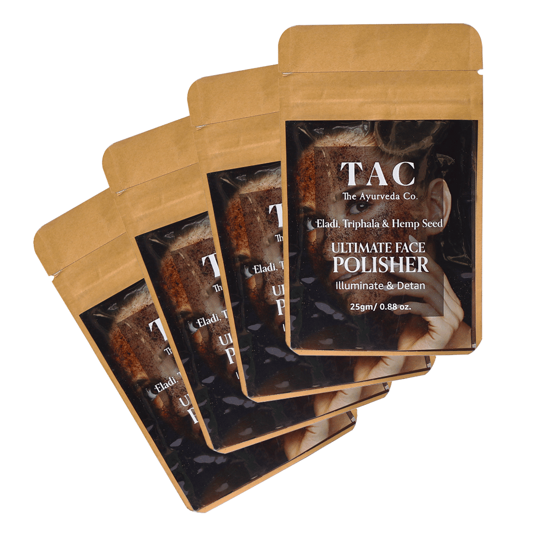TAC The Ayurveda Co.Eladi, Triphala & Hemp Seed Ultimate Face Polisher Illuminate & Detan Pack