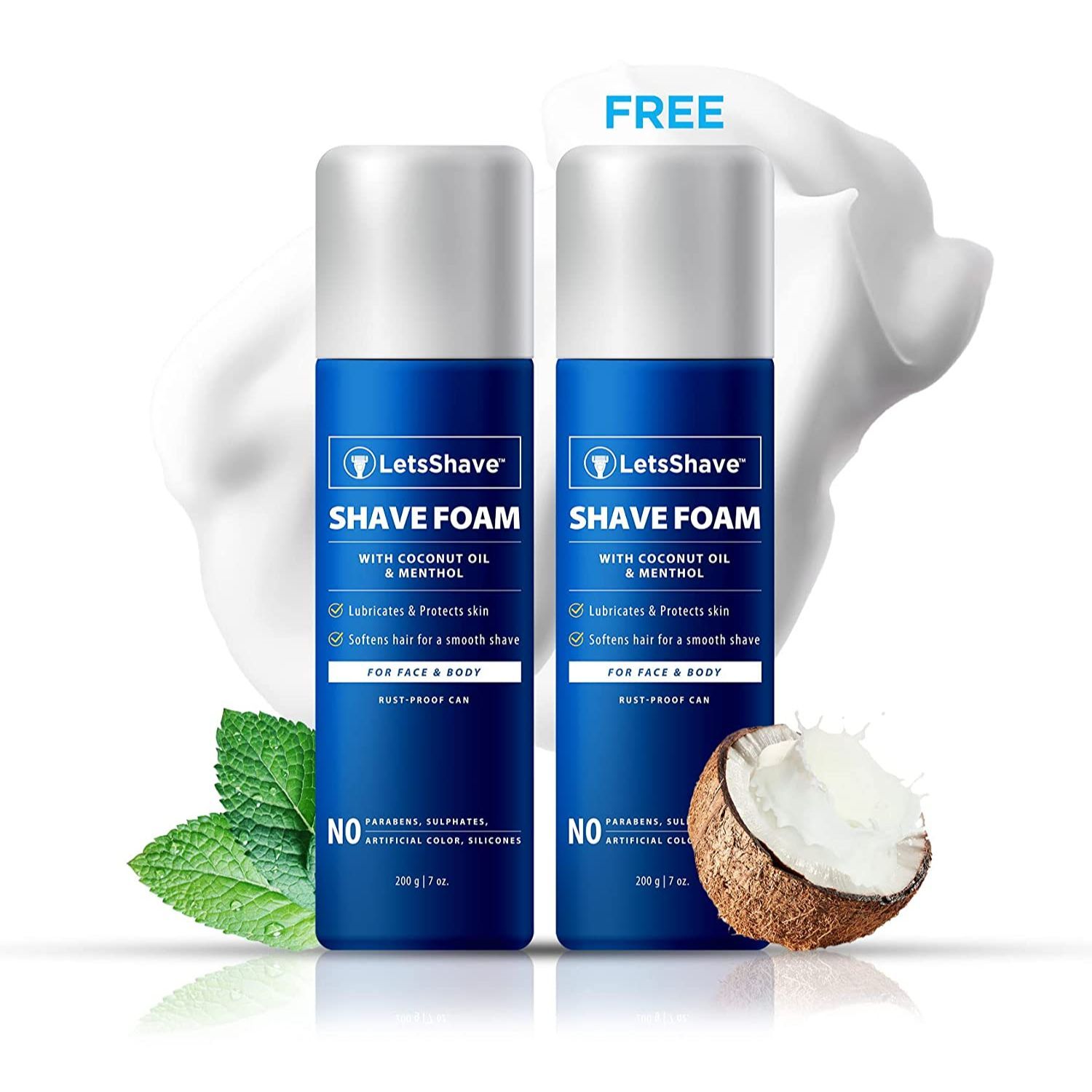 LetsShave Shave Foam Coconut Oil Enriched (200 g)