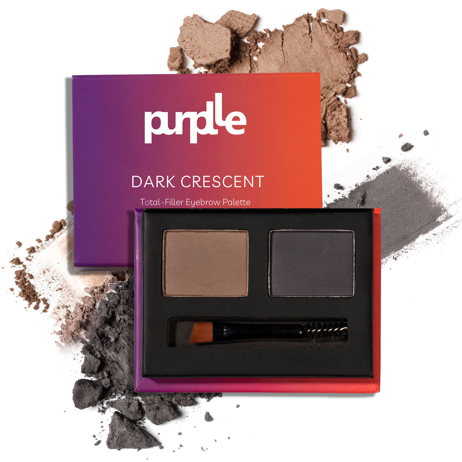 Purplle Eyebrow Palette, Dark Crescent Total Filler | For Fuller Brows | Brow Shaping | Eyebrow Enhancer| Natural Looking | Long Lasting (4 gm)