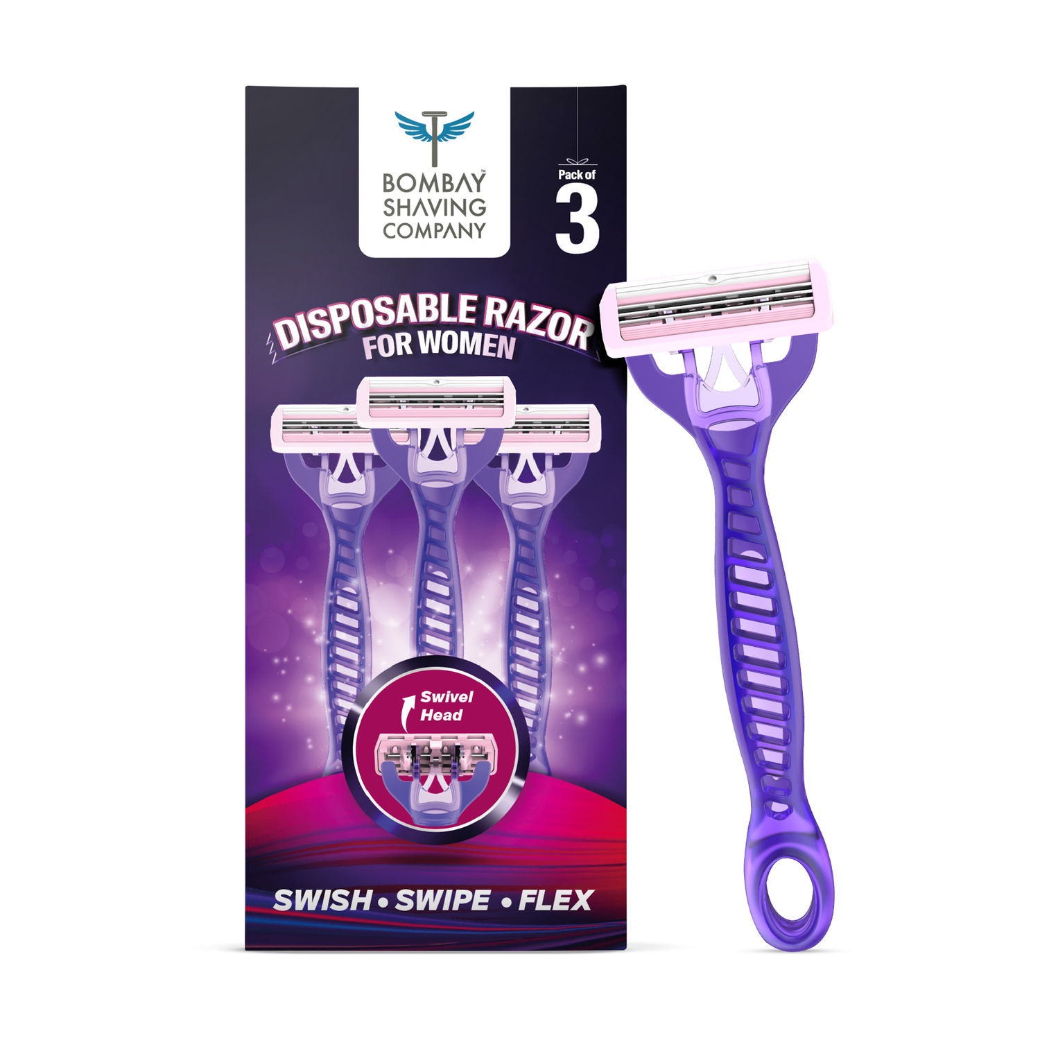 Bombay Shaving Company Hair Removal Razor for Women (Pack of 3)