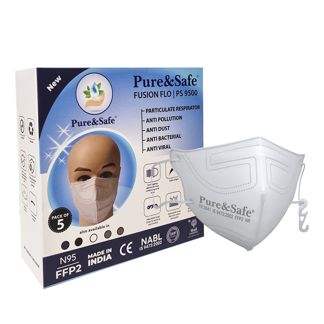 Khadi Essentials Pure&Safe N95 FFP2 Cotton Reusable Face Mask for Men &  Women | Stylish with Nose Clip, Comfortable N 95 Highly Breathable | CE,  EN, IS Certified & Third Party Tested