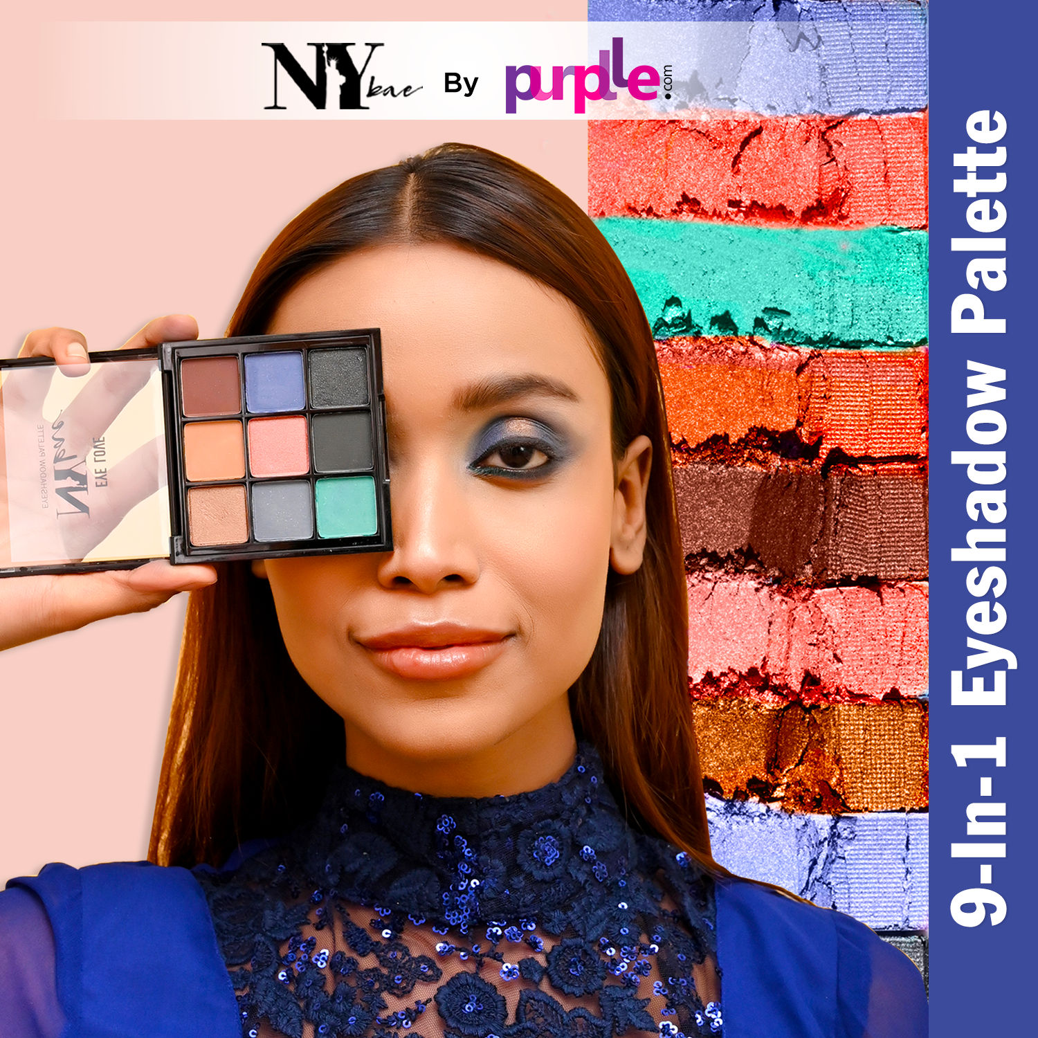 NY Bae Eye Love Eyeshadow Palette - Midnight Magic 01 (9 g) | 9 In 1 Palette | Black | Matte & Shimmer | Rich Colour | Long Wear | Super Blendable