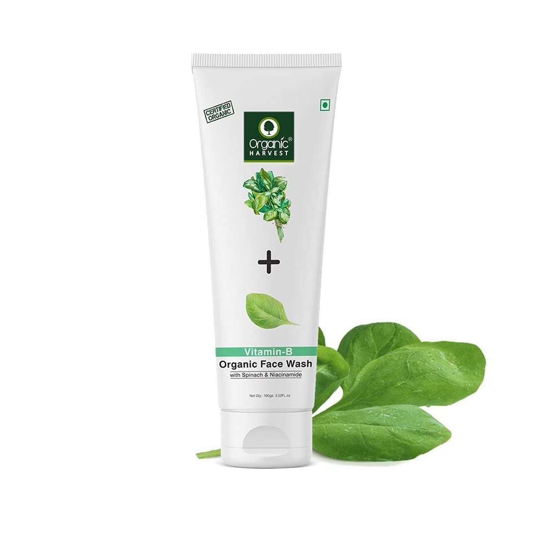 Organic Harvest Vitamin B Face Wash with Spinach & Niacinamide for Oily