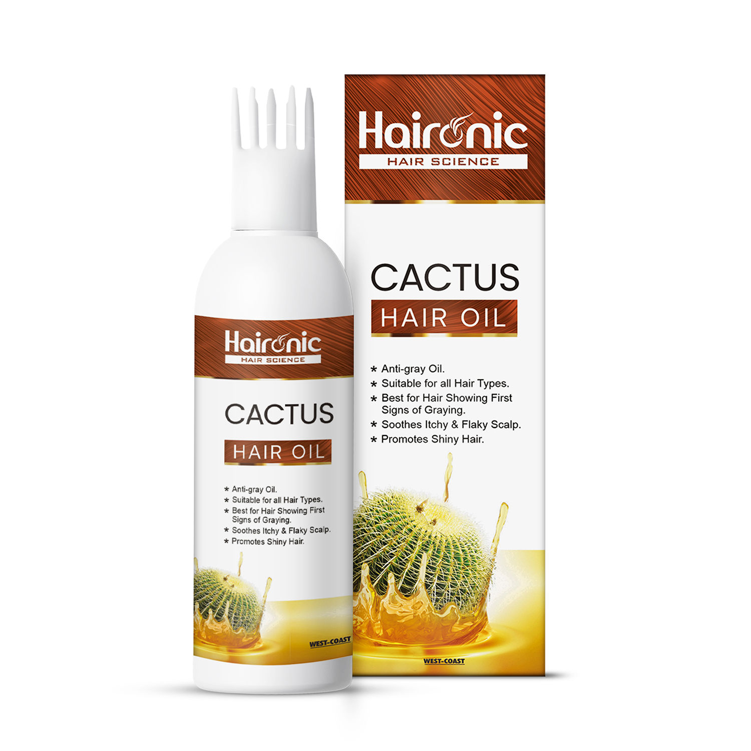 Haironic Hair Science Cactus Hair Oil | Promotes Shiny Hair |Non-Sticky &  Suitable for All Hair Types – 100ml