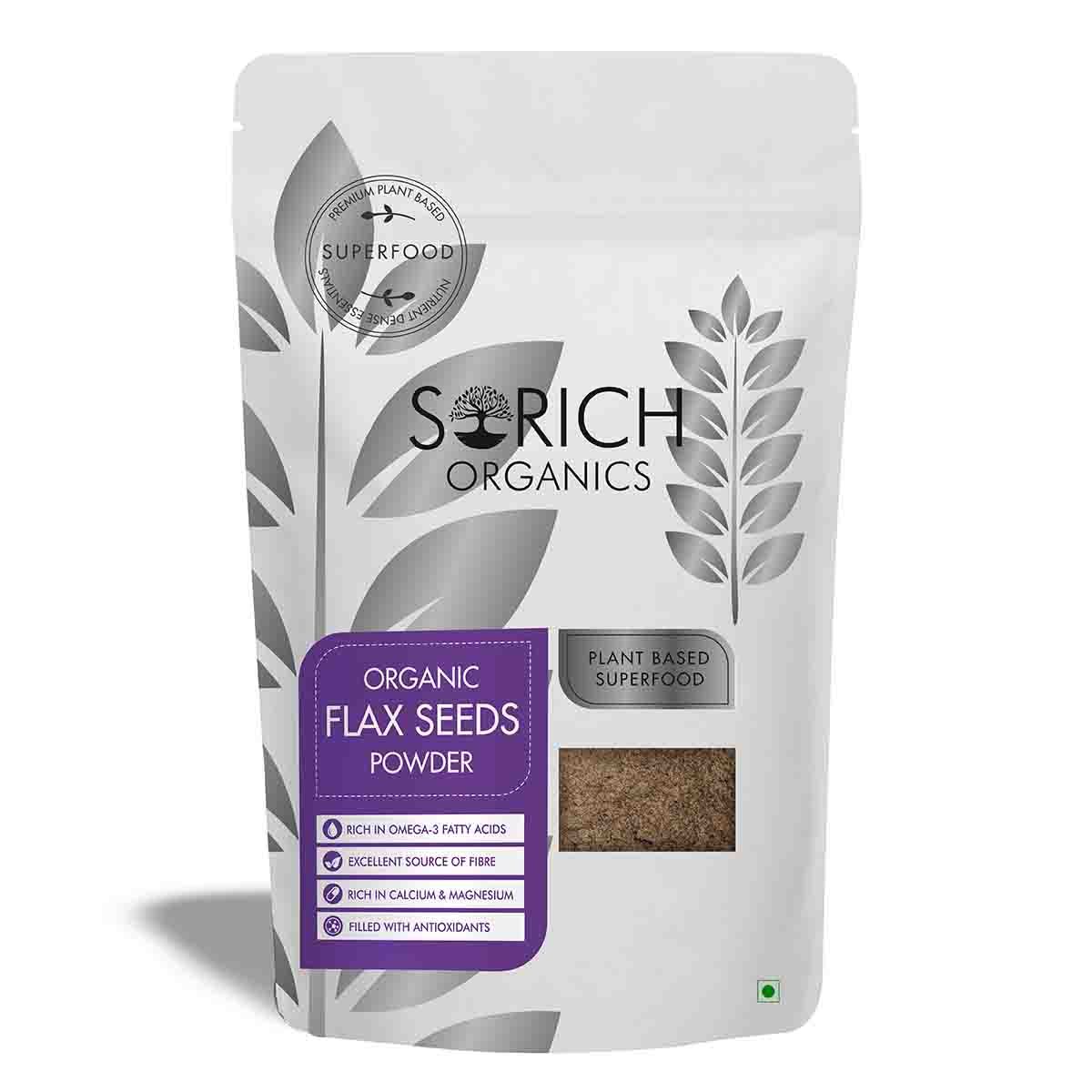 Buy Sorich Organics Cold Milled Organic Flax Seeds Powder / Alsi Powder / Rich in Fibre, Omega 3 - 400 Gm - Purplle