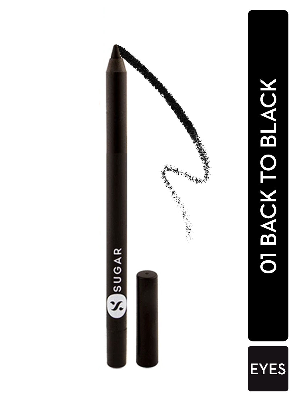 Buy SUGAR Cosmetics - Stroke Of Genius - Heavy-duty Kohl - 01 Back To Black (Black) - Waterproof Kohl Pencil, Lasts Up to 8 hours - Purplle