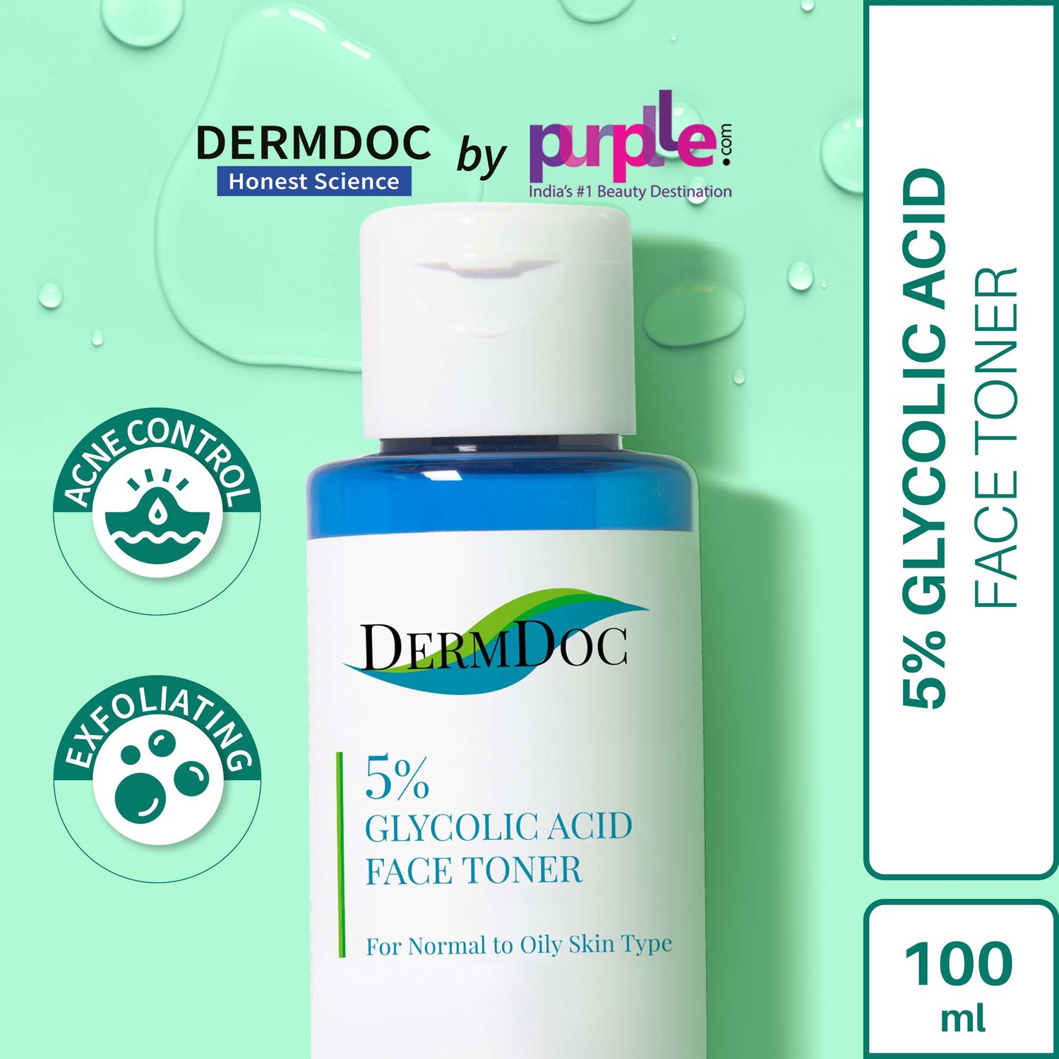 DermDoc by Purplle 5% Glycolic Acid Face Toner (100ml)