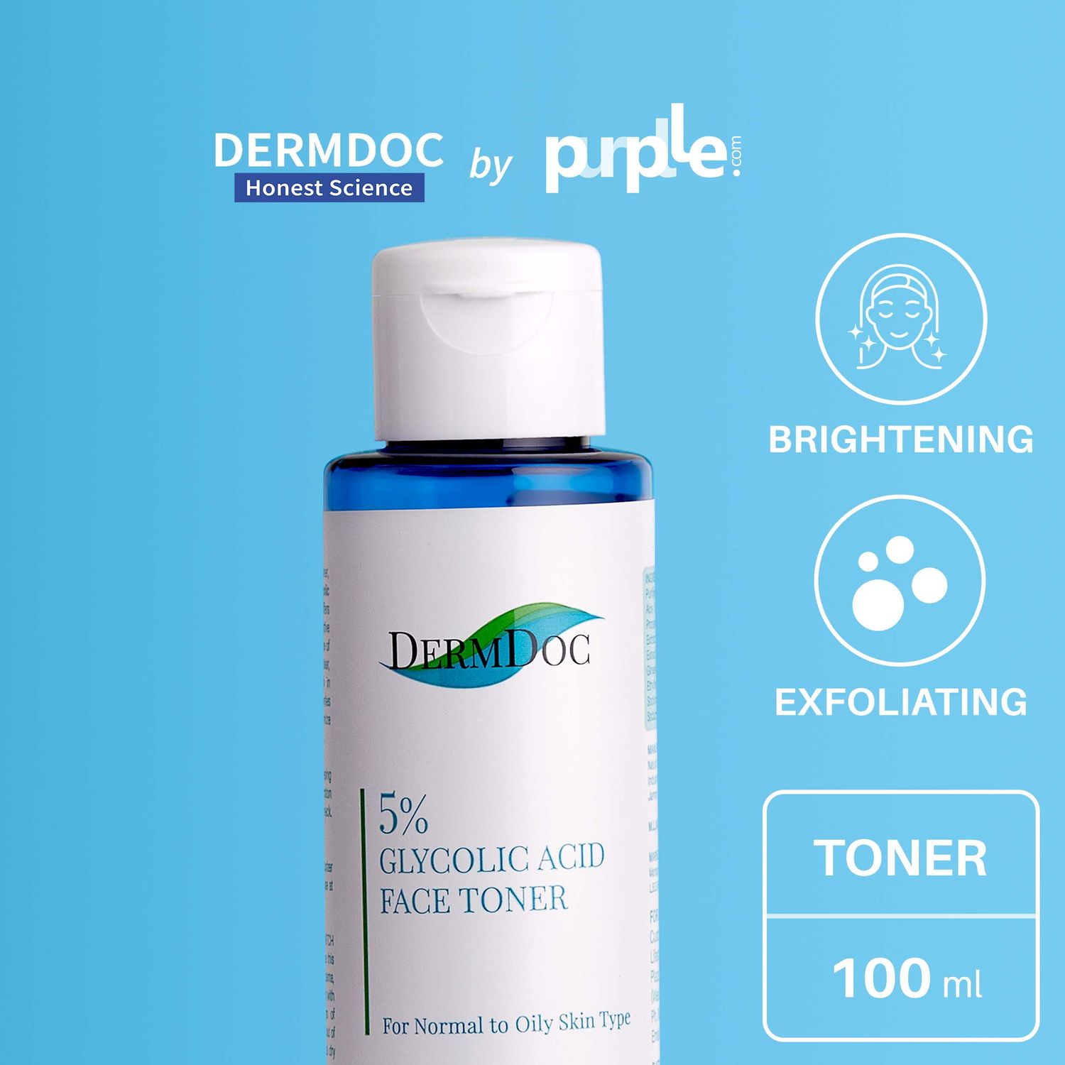 DermDoc by Purplle 5% Glycolic Acid Face Toner (100ml)