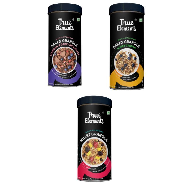 True Elements Fibre Rich Granola Combo (True Elements Millet Granola