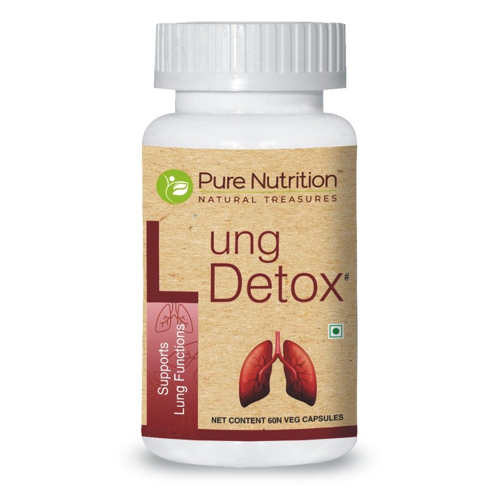 Pure Nutrition Lung Detox Support Lung Functions Veg 60 Capsules