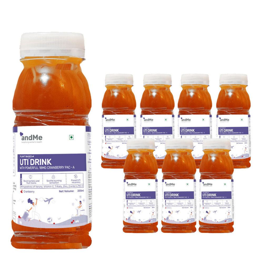 andMe UTI Drink Cranberry 200 mL (Pack of 8)