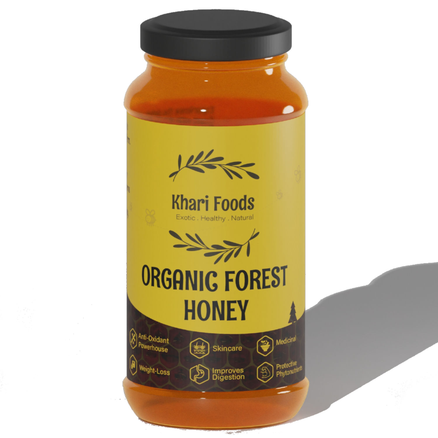 Buy Khari Foods Raw Forest Honey Unprocessed No Sugar NPOP Certified (500 g) - Purplle