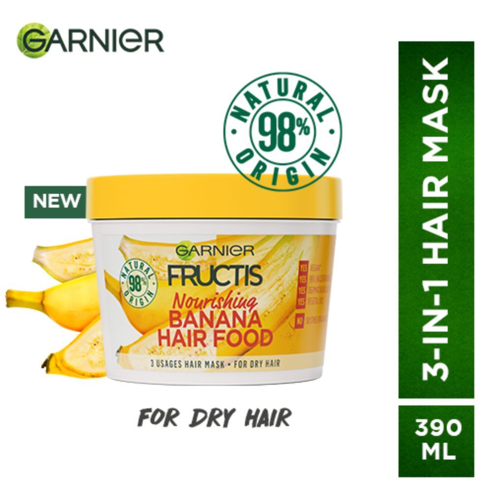 Garnier Fructis Nourishing Hair Mask For Dry Hair - Deep Nutrition Banana  Hair Food (390 ml)