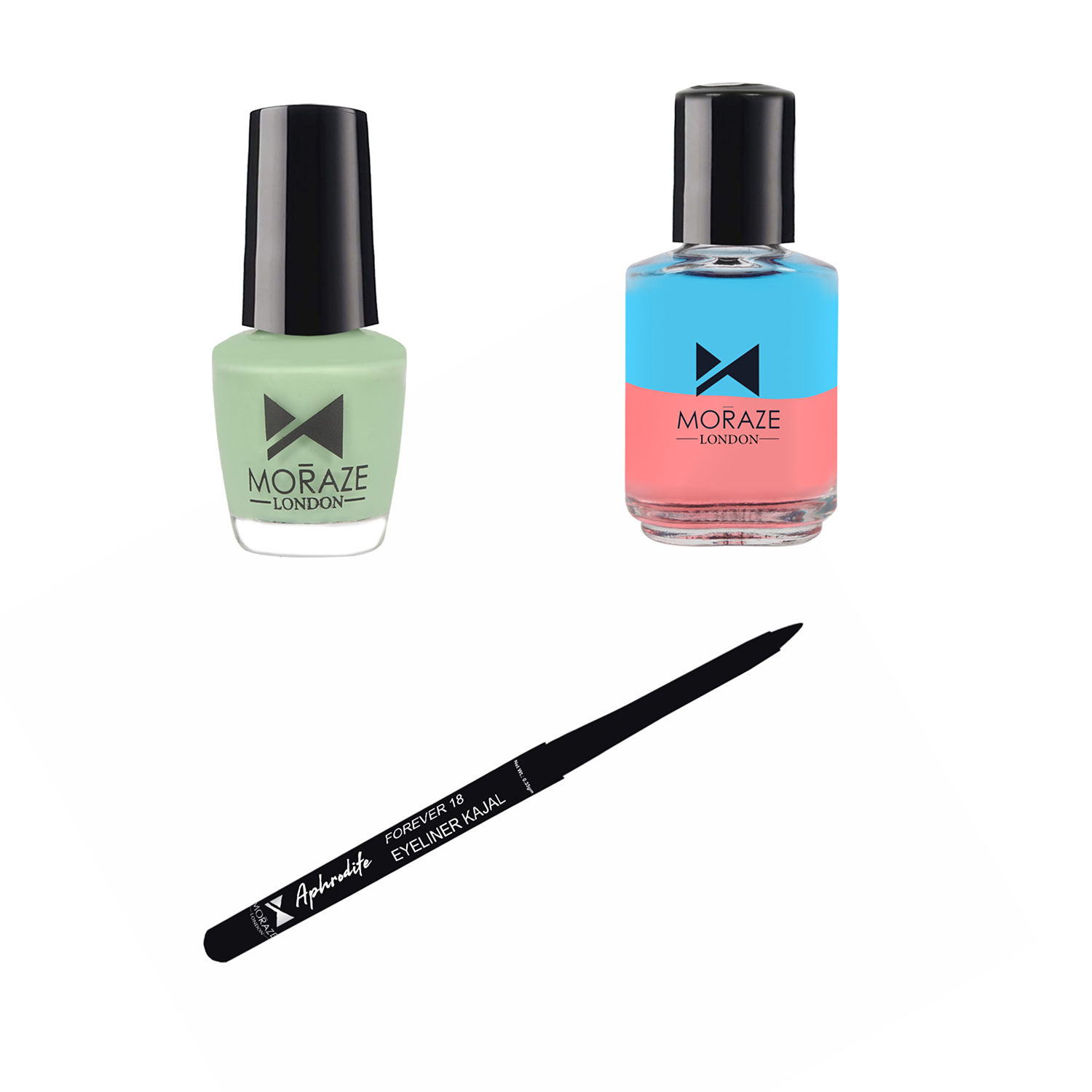 Buy Vegan Non Toxic Moraze Nail Polish Combo Pack of 2 - Crystal Clear  Forest Forest - 10 ML (5 ML Each) and 1 Nail Paint Remover (Sweet Nector) -  (30 ML)