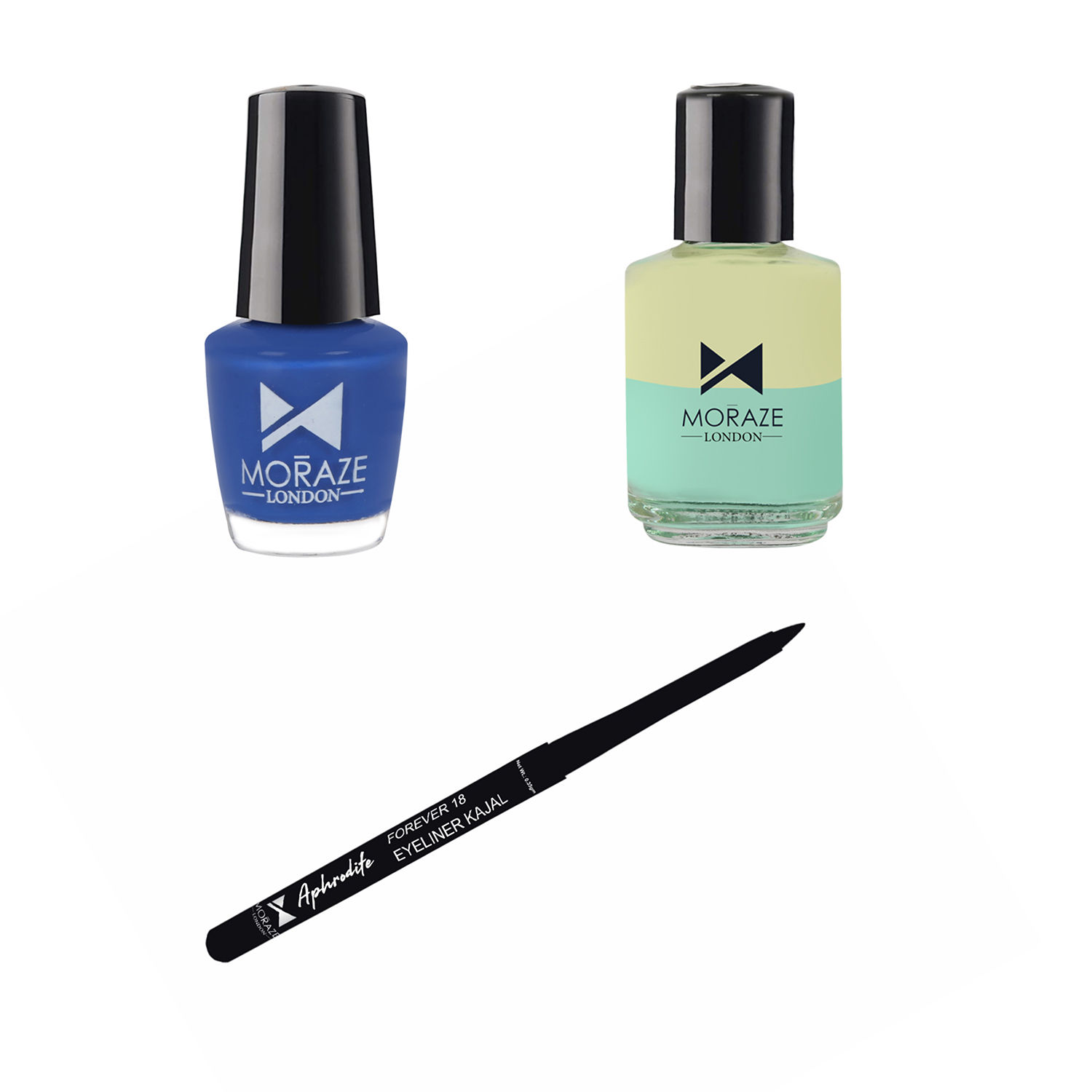 Moraze Pack of Kajal with 1 Nail Polish (Hydrogen), 5 ML, 1 Nail Paint