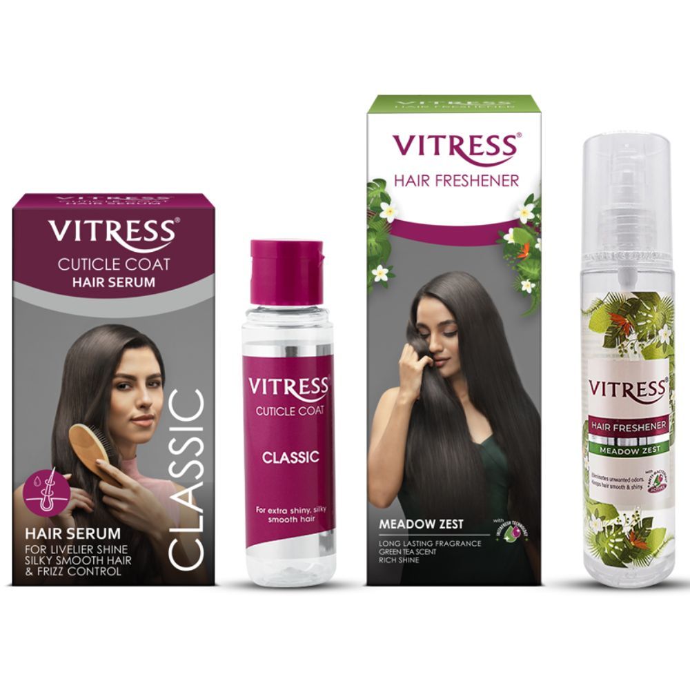 Vitress Hair Freshener Combo 2- Cuticle Coat Classic Hair Serum (50ml) +  Meadow Zest (100ml)