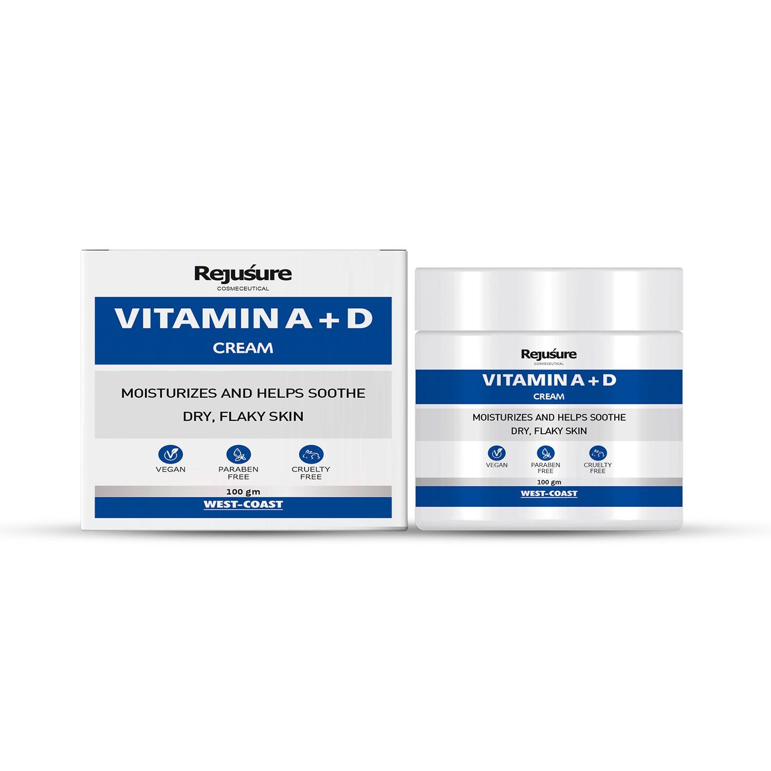 Rejusure Vitamin A + D Cream Moisturizes & Soothe Dry & Flaky Skin