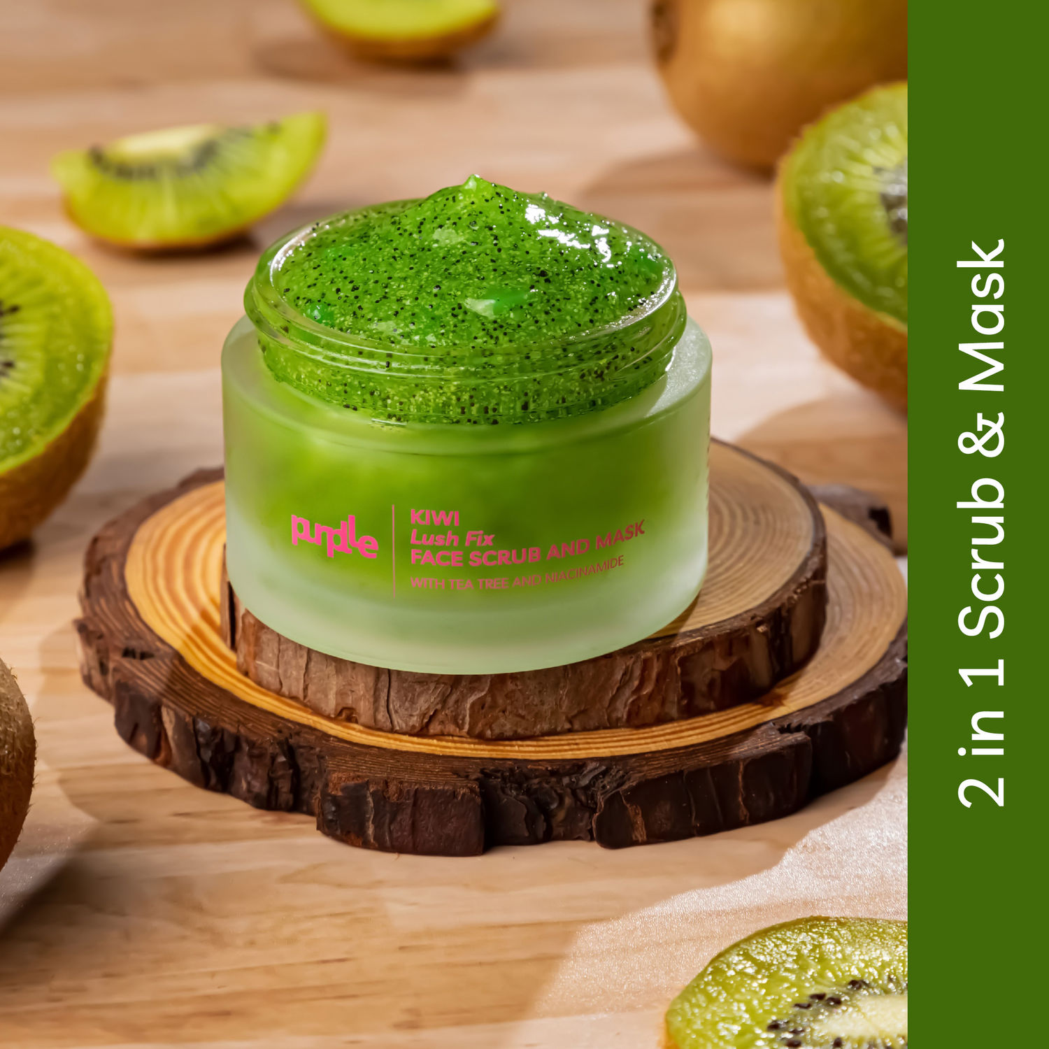 Purplle Kiwi Lush Fix Face Scrub and Mask with Tea Tree and Niacinamide (50  gm)