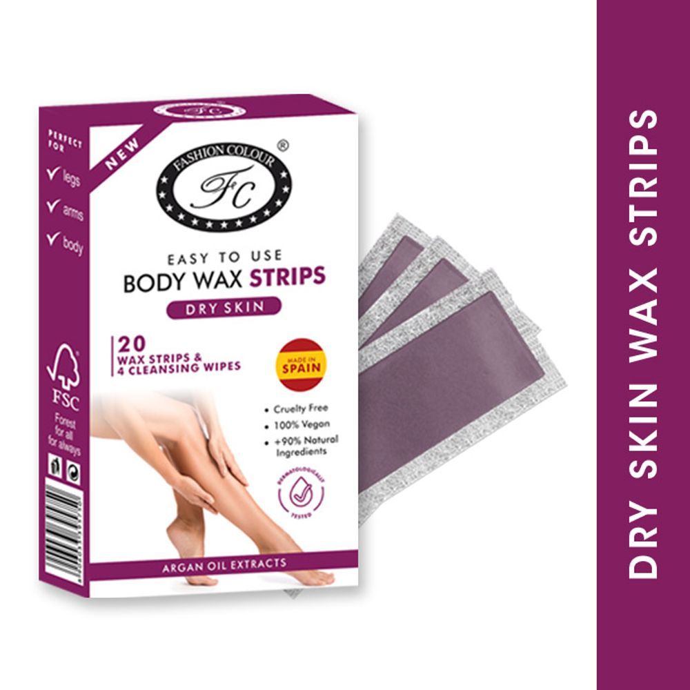 FASHION COLOUR DRY SKIN BODY WAX STRIPS DRY SKIN
