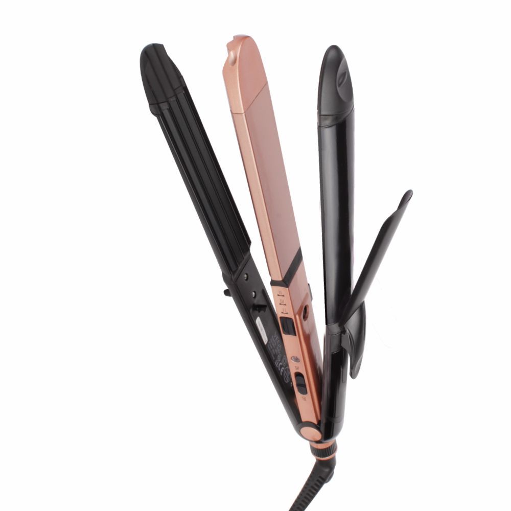 VEGA Keratin 3 in 1 Hair Styler Straightener, Curler, and Crimper (VHSCC03), 1N, Rose Gold