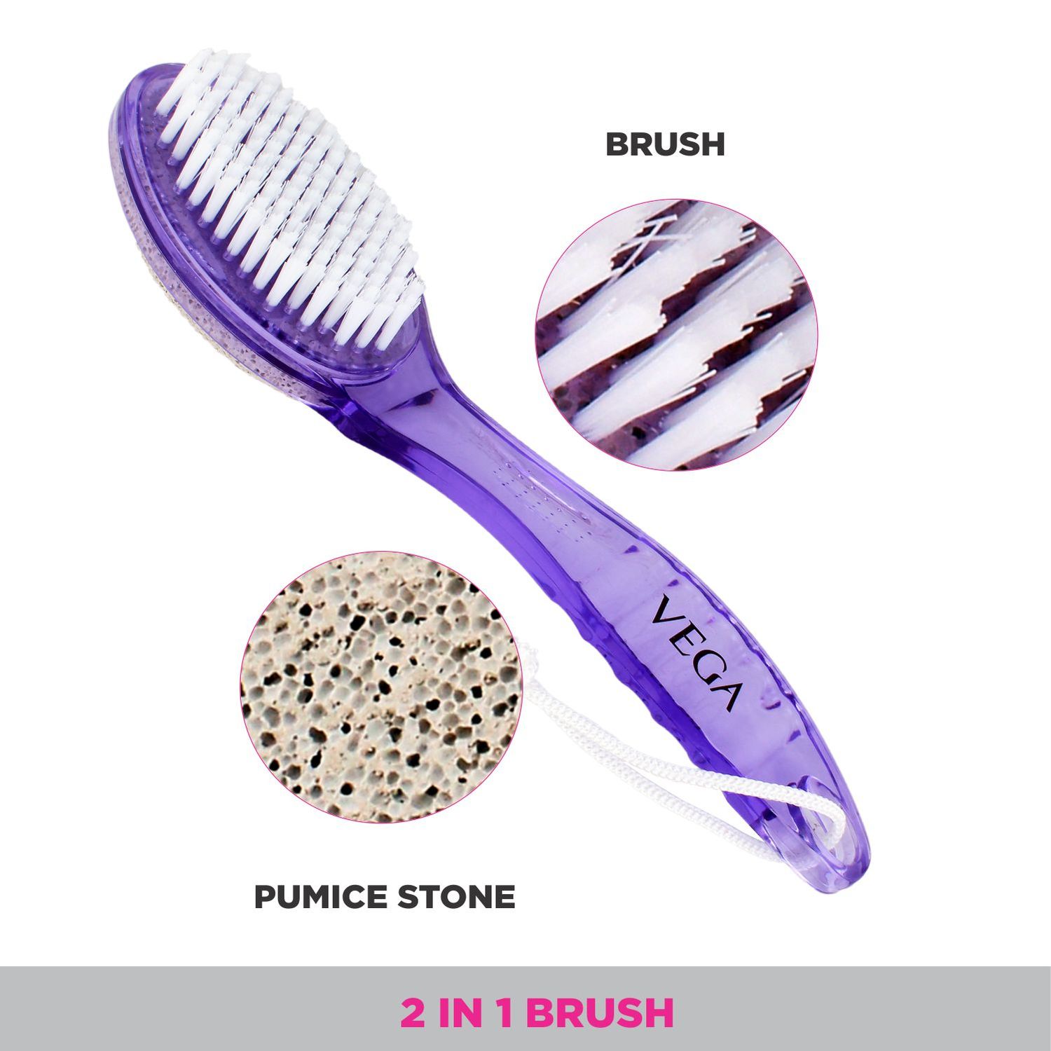 VEGA Pumice Stone/Nail Brush with Handle