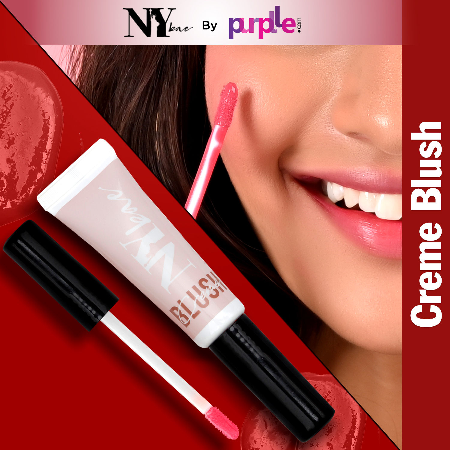 NY Bae Creme Blush | Moisturizing | Liquid Cream Lip and Cheek Tint | Natural Korean Skin | Radiant Red 06 (10g)
