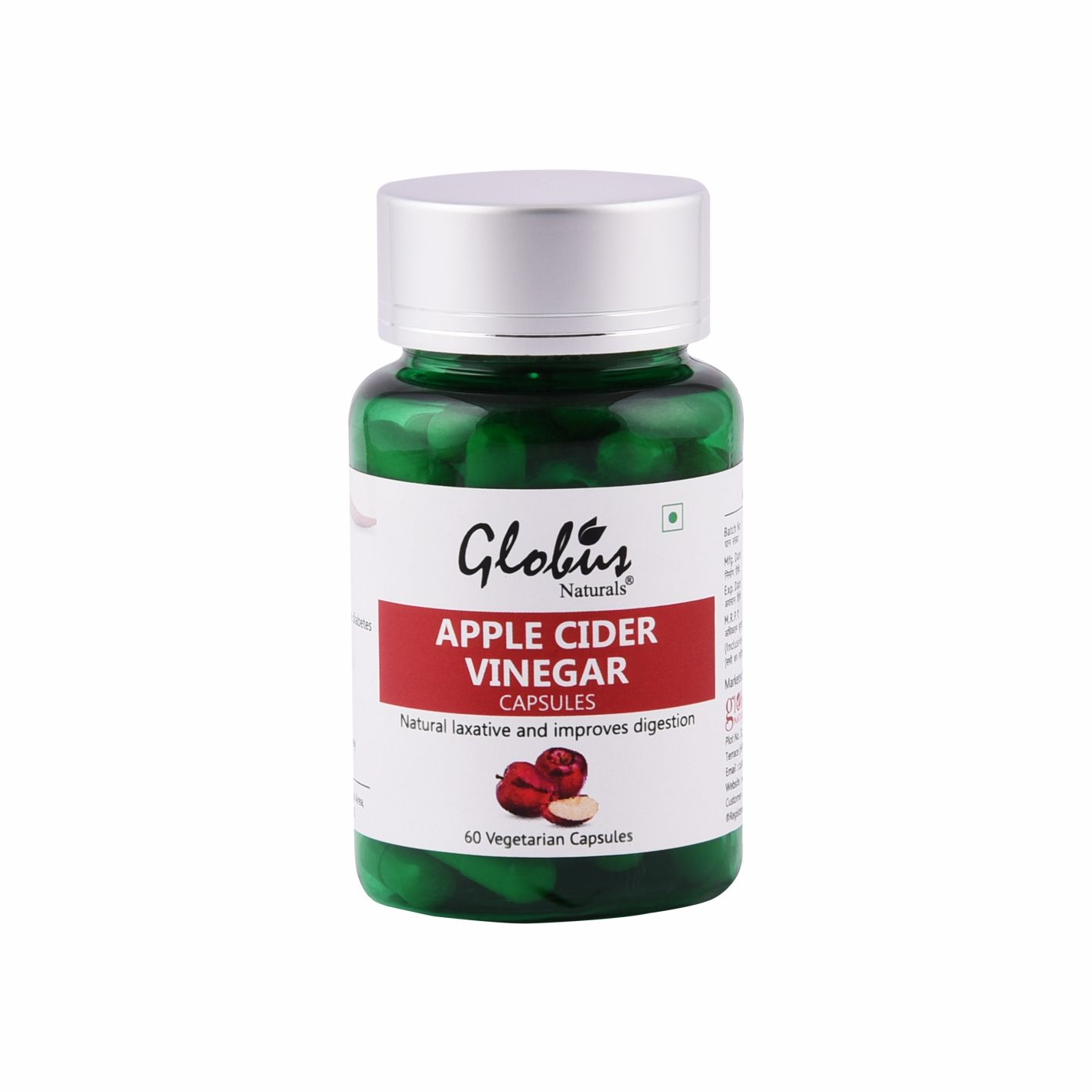 Globus Naturals Apple Cider Vinegar Capsules for Weight Loss,Natural