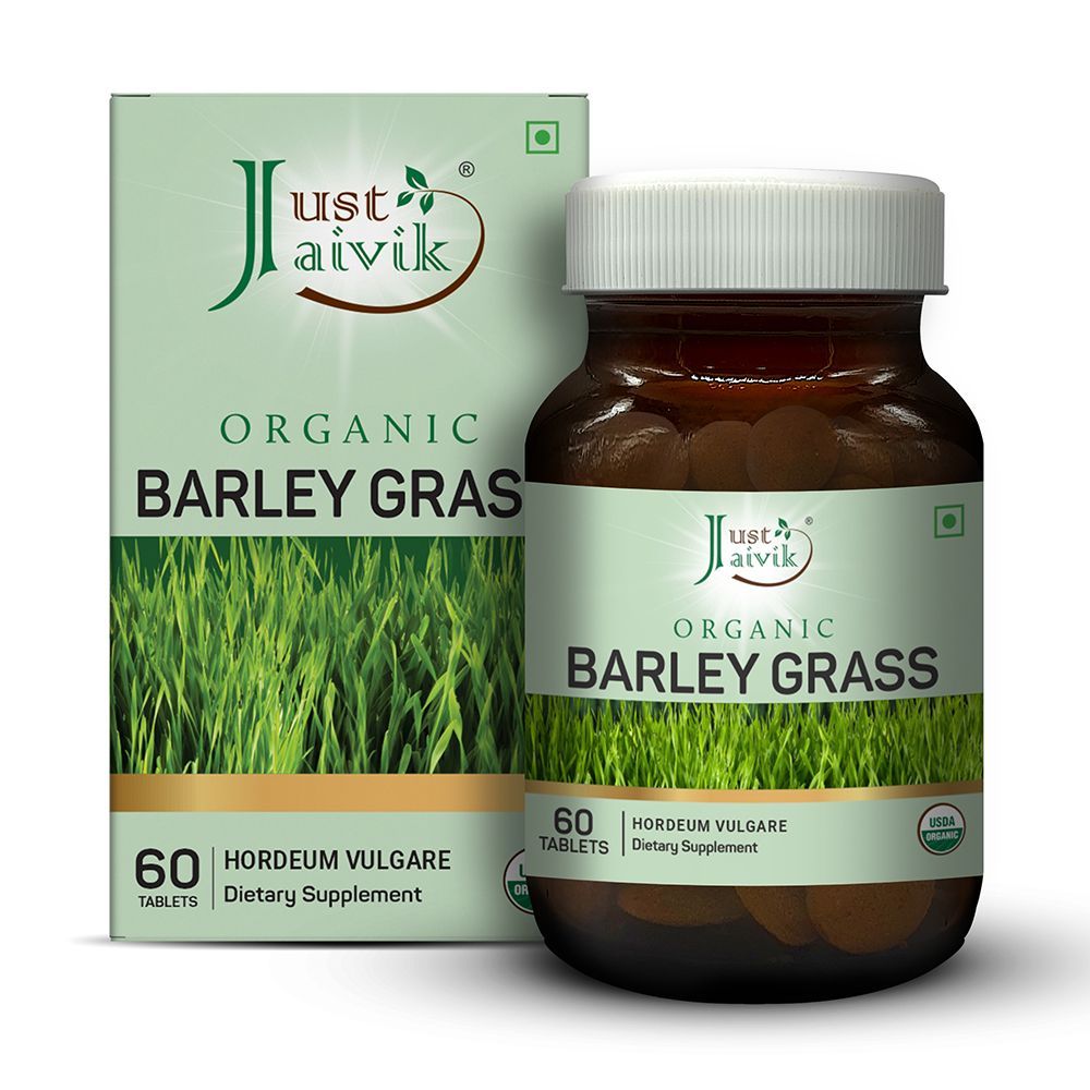 Just Jaivik Organic Barley Grass Tablets 600mg 60 Tablets