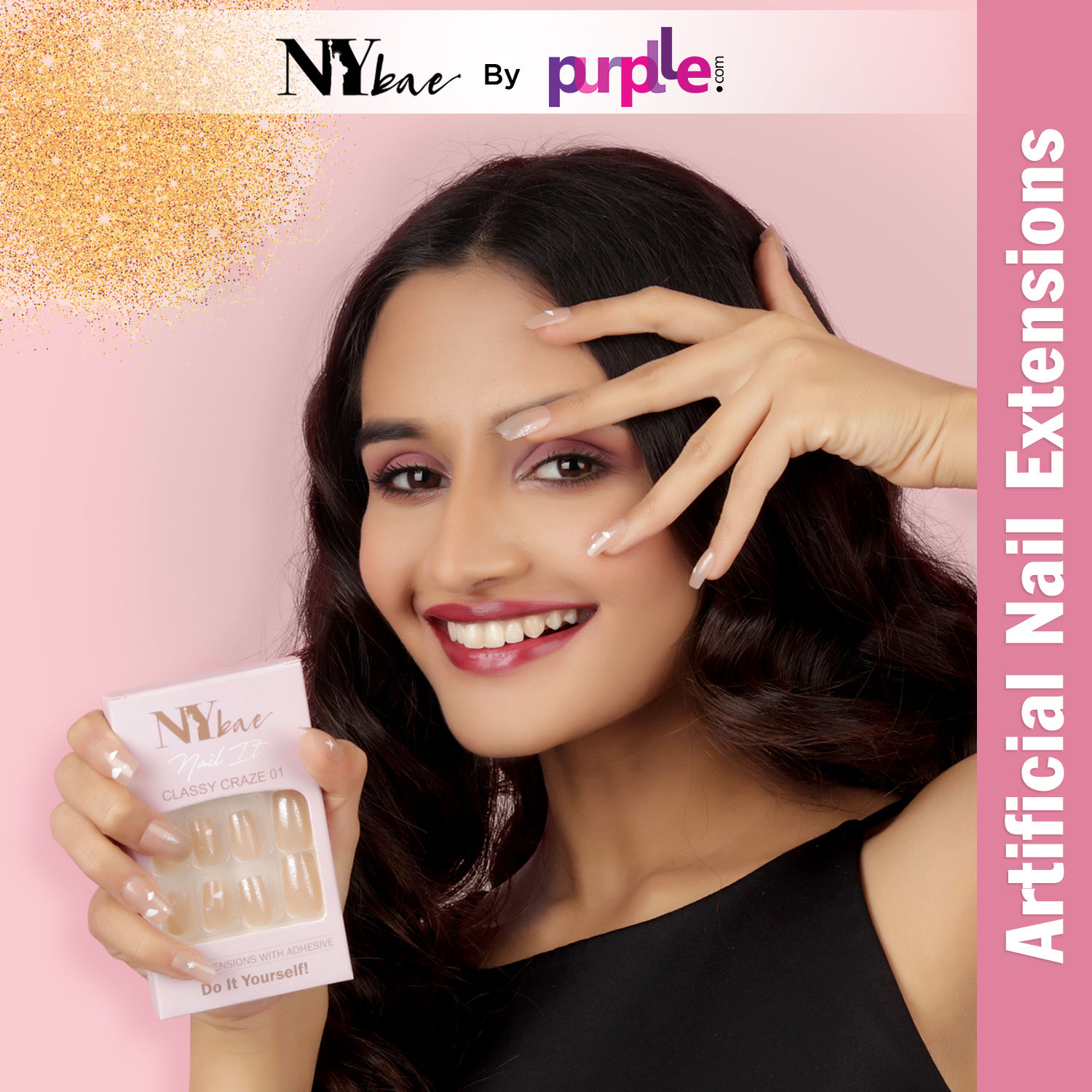 NY Bae Nail It Nail Extensions with Adhesive Classy Craze 01