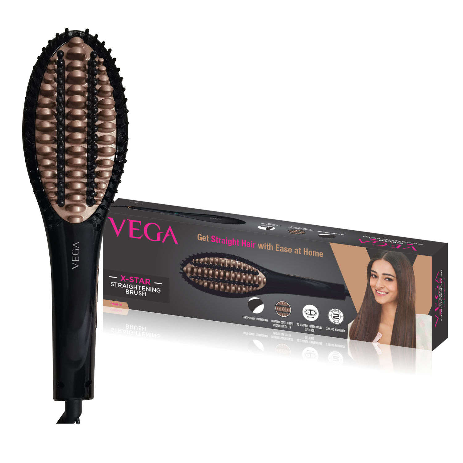 VEGA XStar Hair Straightening Brush With Thermo Protect Technology