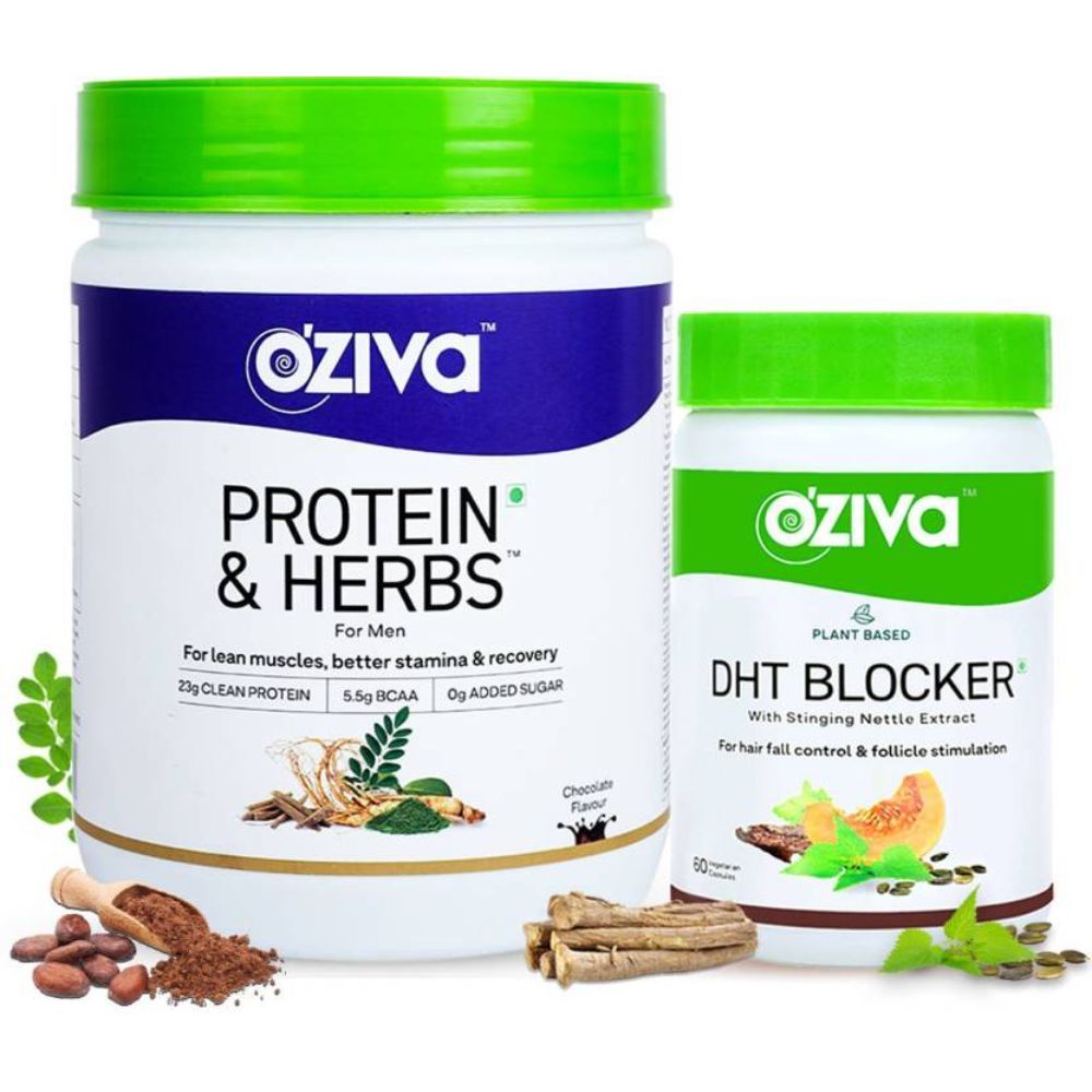 OZiva Advance Hair Nourishment Combo (Protein and Herbs for Men