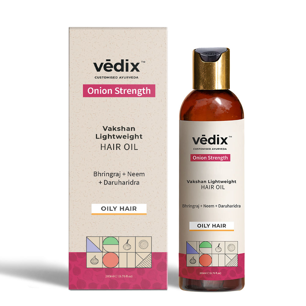 Vedix Customized Ayurvedic Vakshan Lightweight Onion Hair Oil For Oily