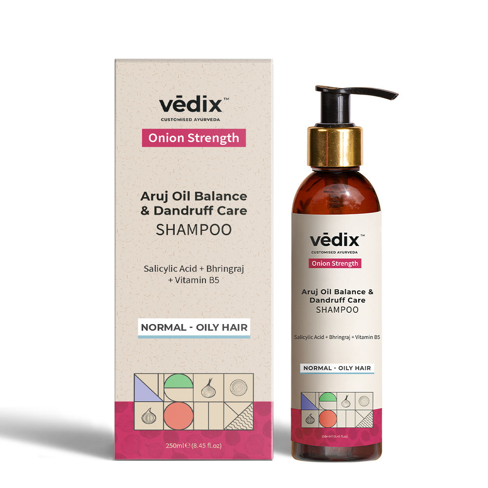VedixCustomized Ayurvedic Aruj Hydronourish Dandruff Care Onion Shampoo For Normal Hair (250 ml)