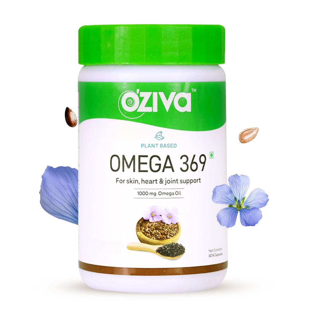 OZiva Plant Based Omega 369 for skin, heart, & joint support, 60 Veg