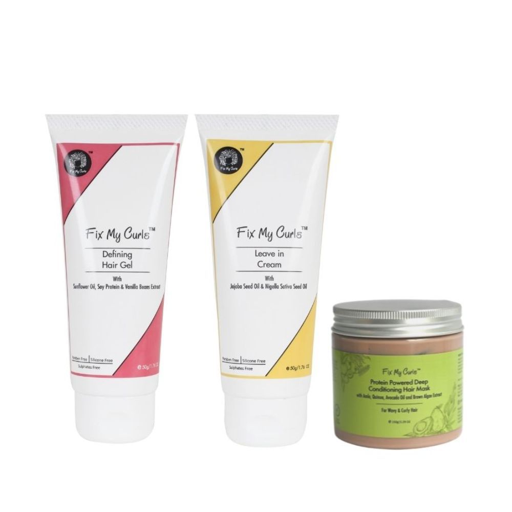 Fix My Curls Protein Styling Bundle with Protein Hair Mask For Curly