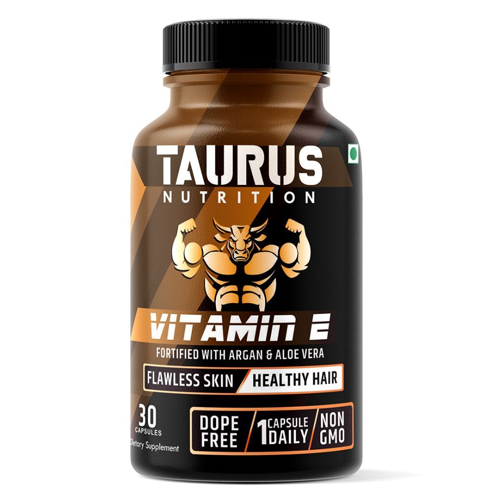 Taurus Nutrition Vitamin E Oil Capsules Muscle Series 30 Veg Capsules