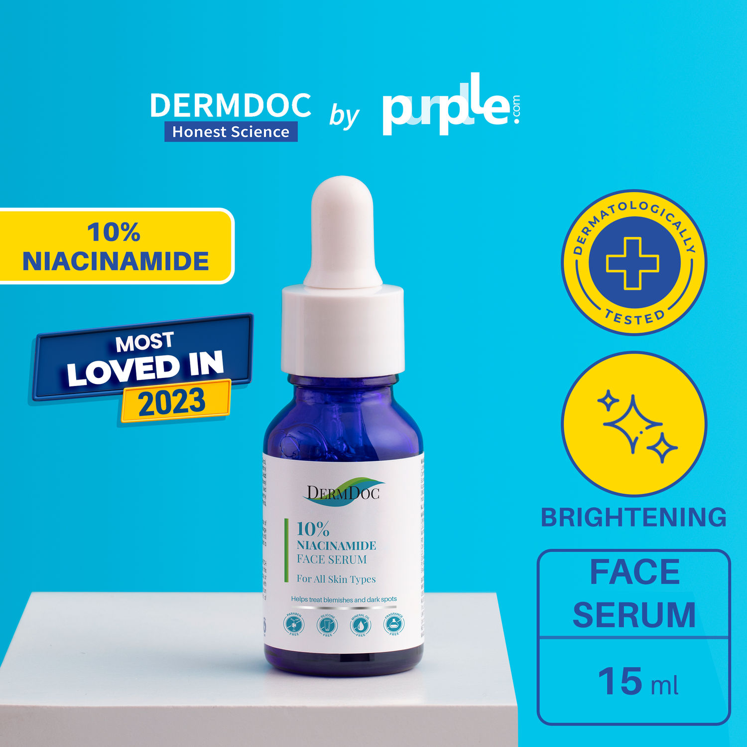 DermDoc by Purplle 10% Niacinamide Face Serum (15ml) | skin radiance face serum , niacinamide serum