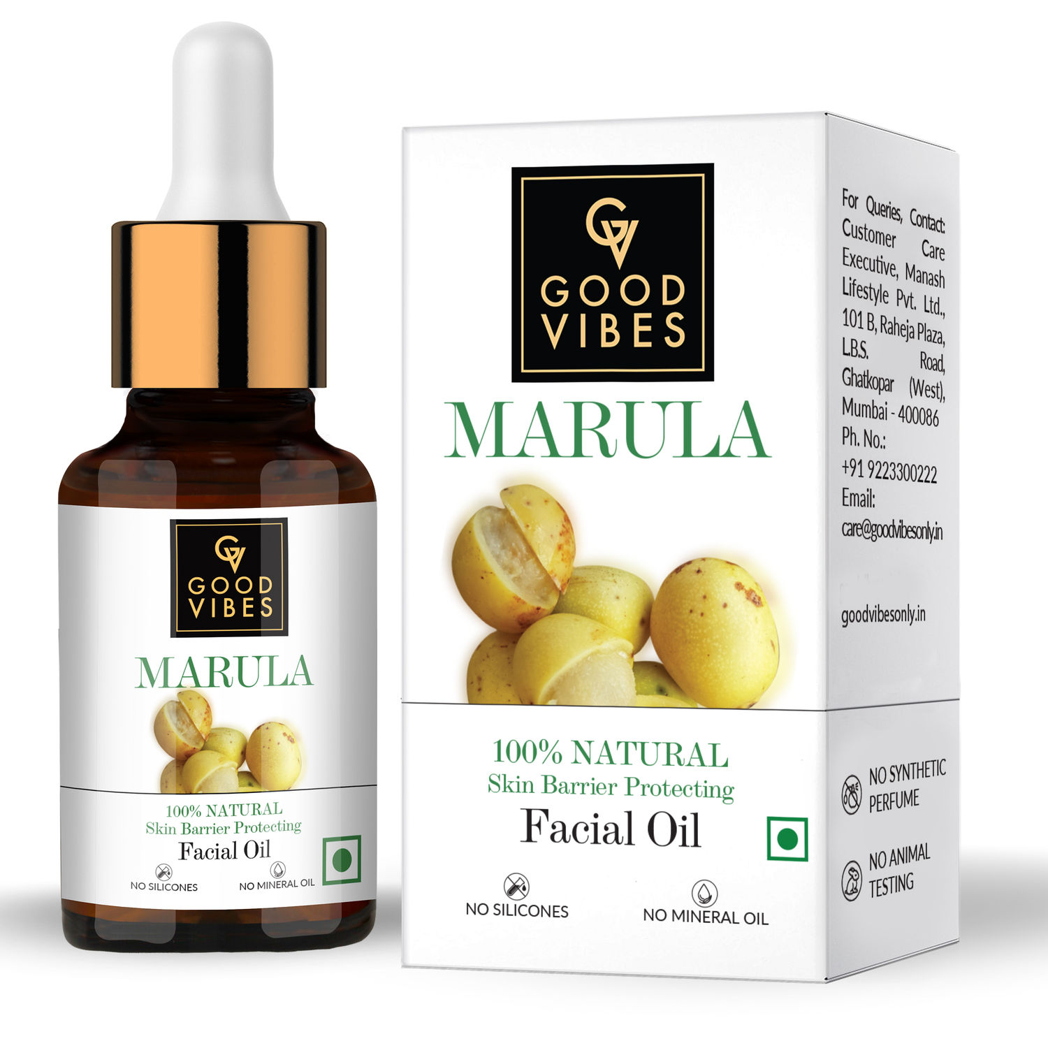 Buy Good Vibes Oil Balancing Facial Oil Marula (10 ml) Online Purplle