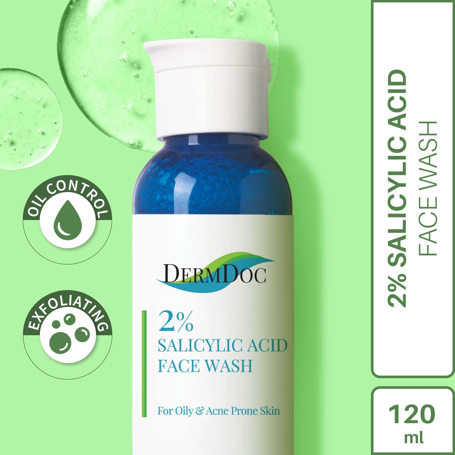 DermDoc by Purplle 2% Salicylic Acid Face Wash for Acne (120ml)
