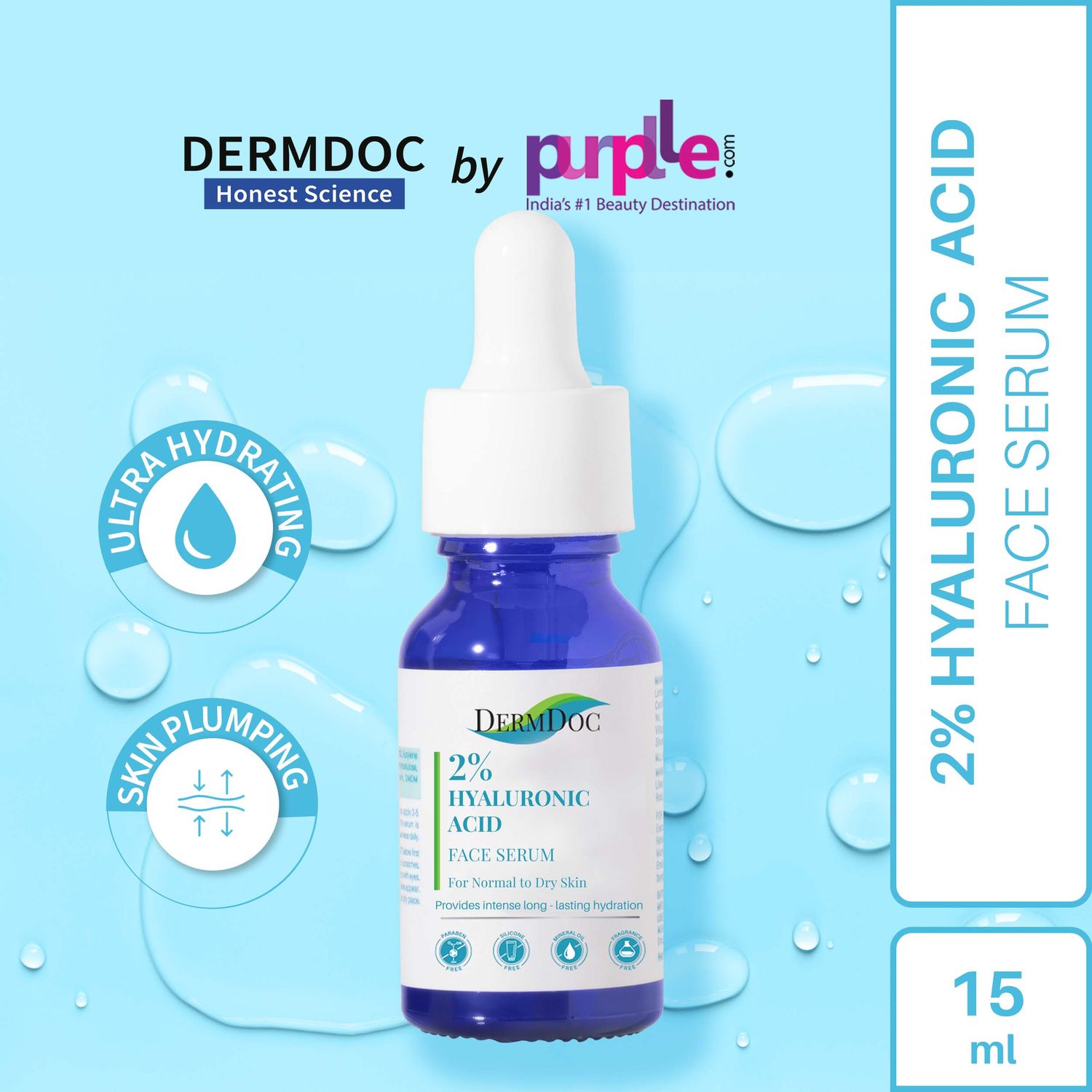 DermDoc 2% Pure Hyaluronic Acid Face Serum (15ml)