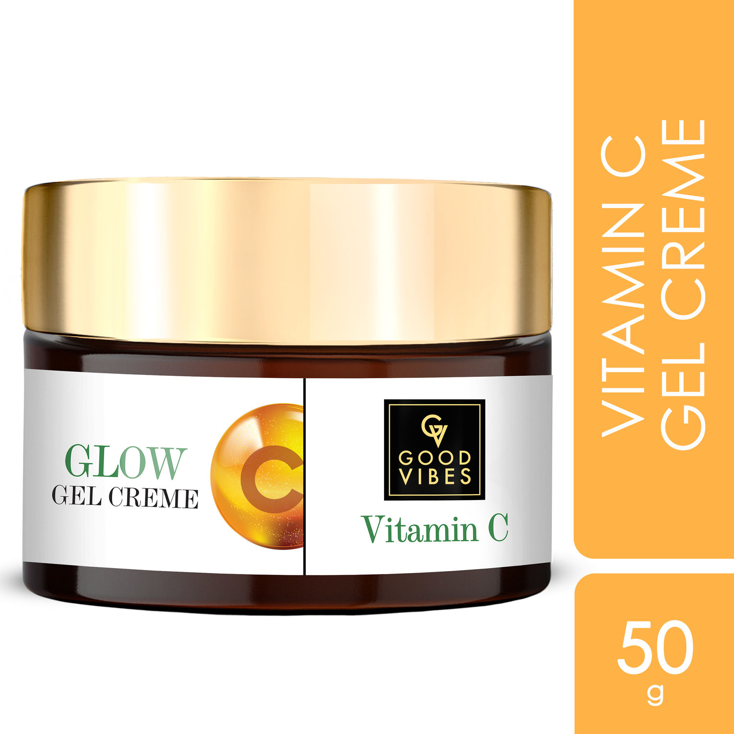 Good Vibes Vitamin C Glow Gel Creme | Easy Absorbing, Brightening | With Shea Butter | No Parabens, No Sulphates, No Mineral Oil (50 g) - Purplle