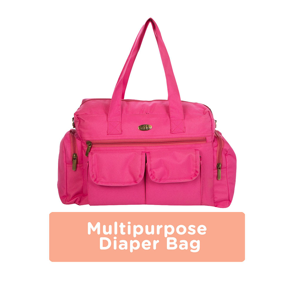 Mee Mee Multipurpose Diaper Bag (With Changing Mat, Pink)