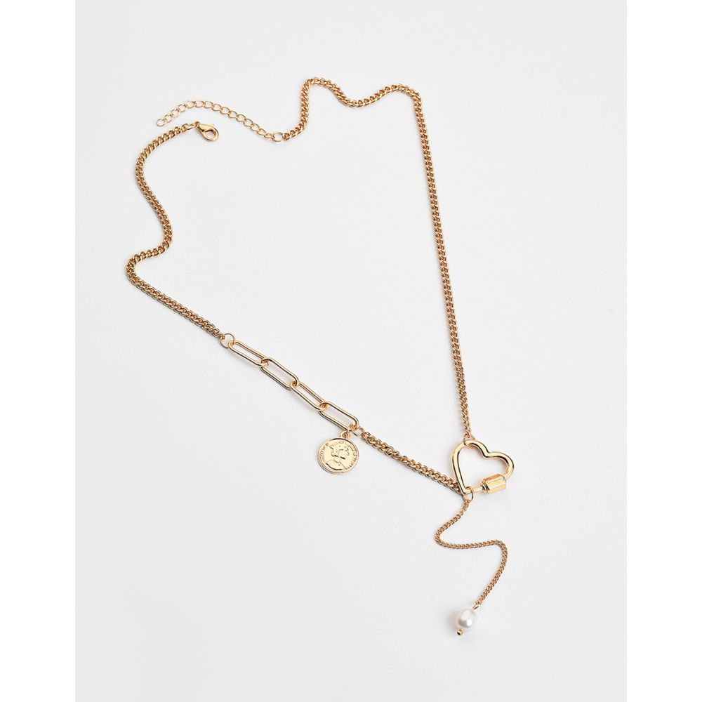 SOHI Gold Plated Love Shaped Necklace